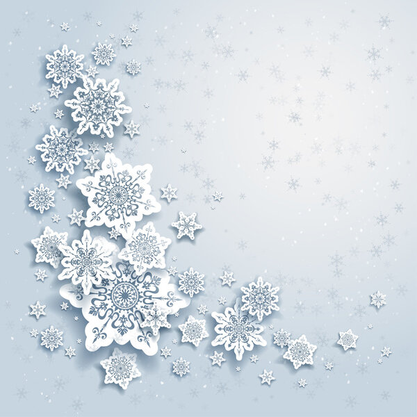 Winter background with snowflakes