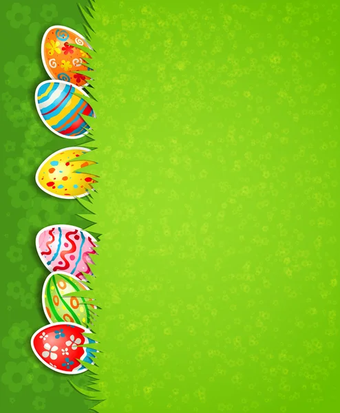 Fond de fête de Pâques et oeuf dans l'herbe — Image vectorielle
