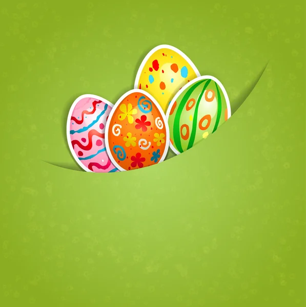 Pâques fond vert avec oeuf — Image vectorielle