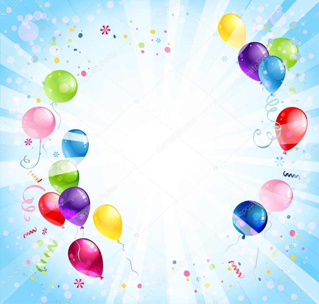 Birthday background with balloons