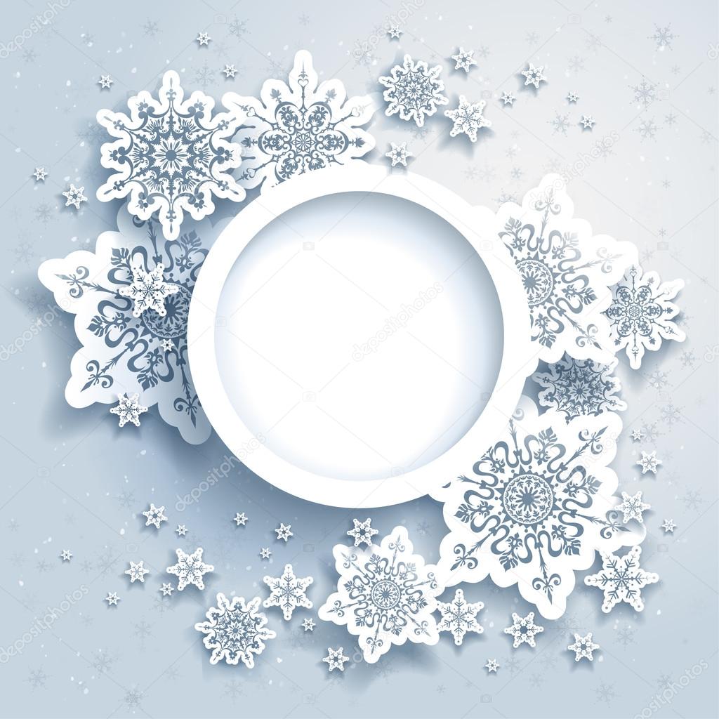 Abstract design with snowflakes