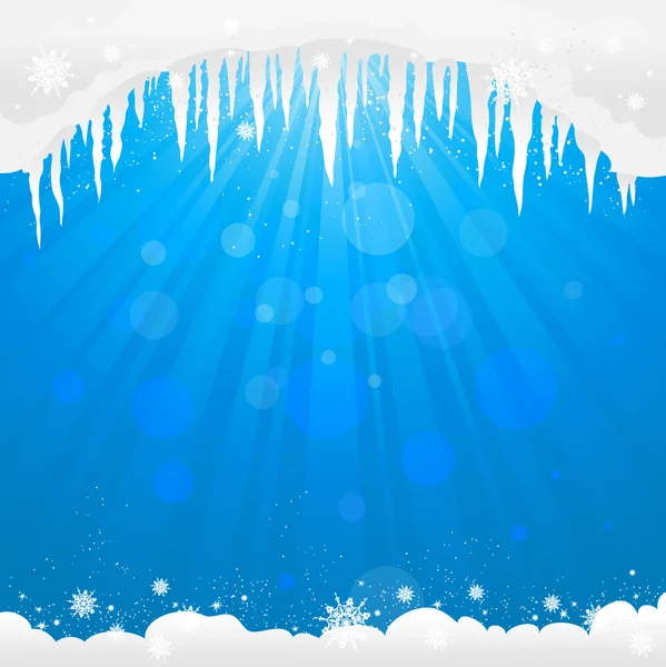 Winter Hintergrund mit Eiszapfen — Stockvektor