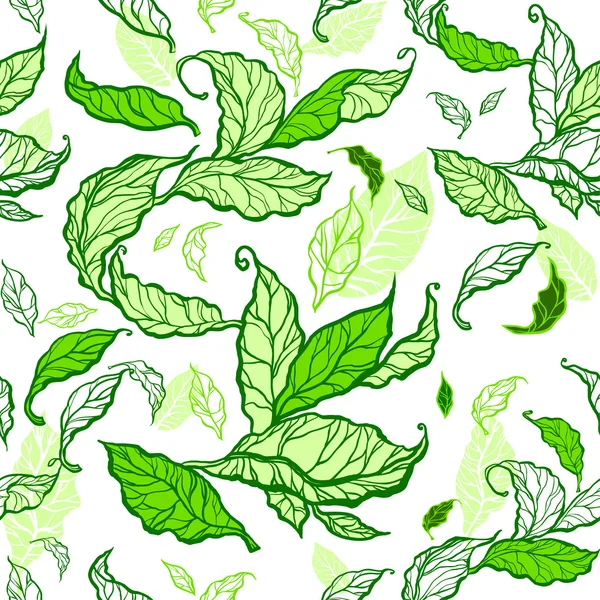 Green leaves seamless — Stock Vector