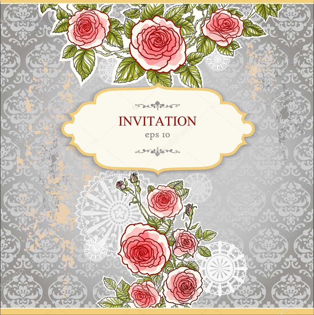 Floral invitation card