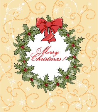 Noel çelenk ile arka