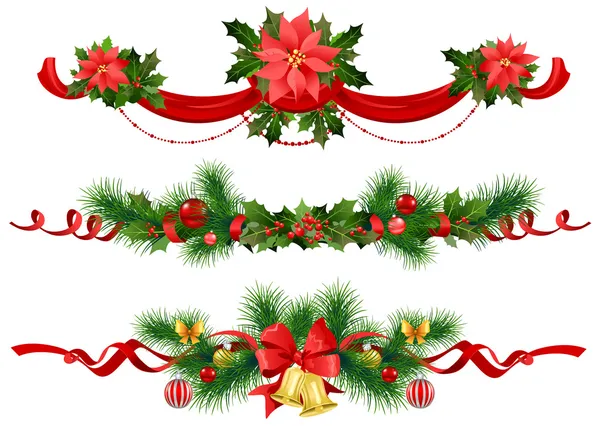 Christmas festive decoration with spruce tree — Stockvector