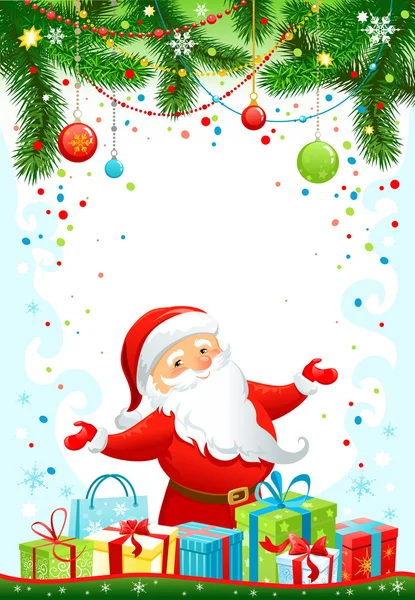 Holiday background with Santa Claus — Stock Vector