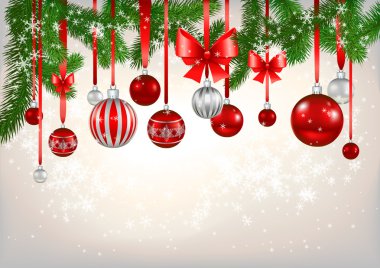 kırmızı topları ve Noel ağacı