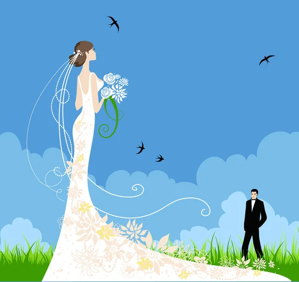 Mariage d'été — Image vectorielle