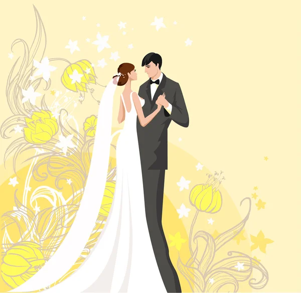 新娘和新郎 — 图库矢量图片