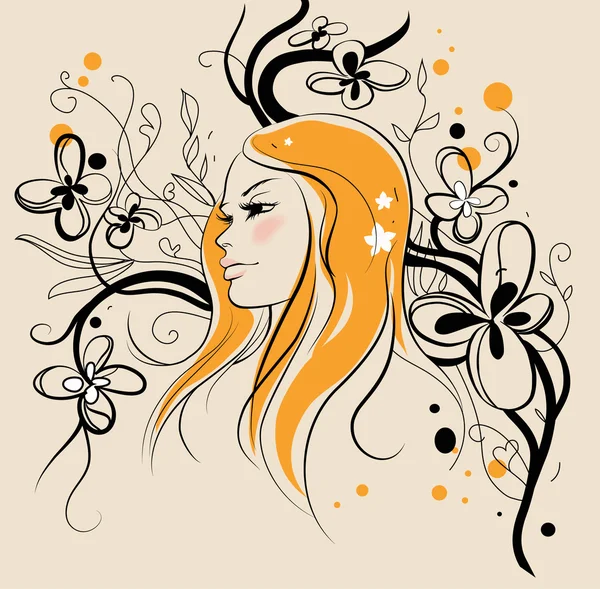 Femme florale — Image vectorielle