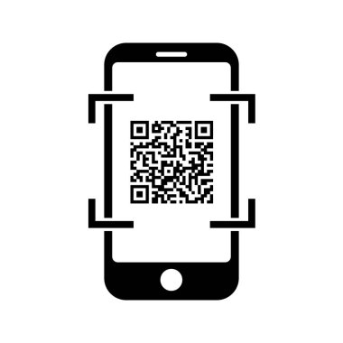 Uygulama ve kurye için QR kodlu telefon simgesi simgesi