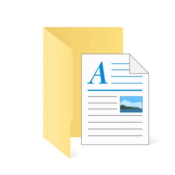 Carpeta Computadora Archivo Con Icono Documento Aislado Sobre Fondo Blanco — Vector de stock