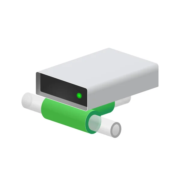Volumetric Hard Disk Disk Drive Icon Network — 스톡 벡터