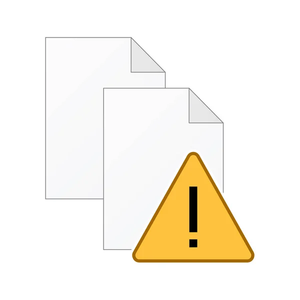 File Computer Document Icon Error Isolated White Background — Stock Vector