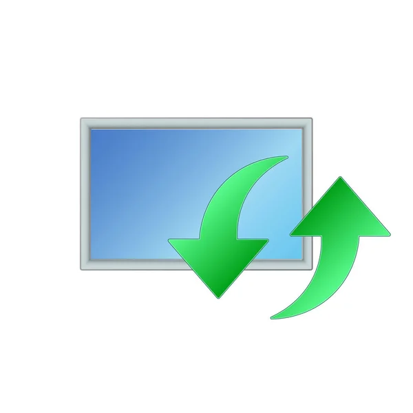 Ícone Monitor Com Ícone Upload Download Para Computador Pessoal — Vetor de Stock