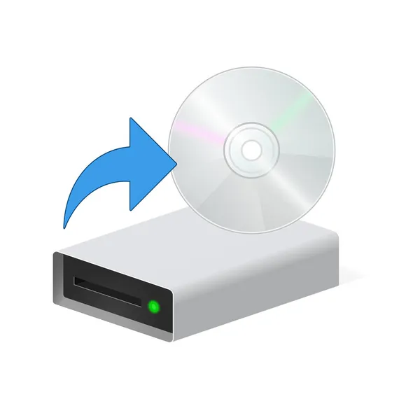 Volumetrische Schijfaandrijving Met Compact Disc Icoon Voor Personal Computer — Stockvector