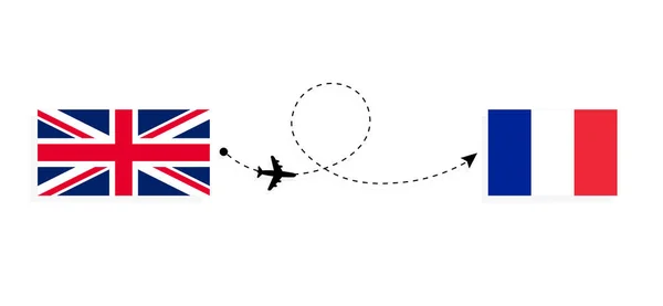 Vol Voyage Royaume Uni Grande Bretagne France Par Avion Passagers — Image vectorielle