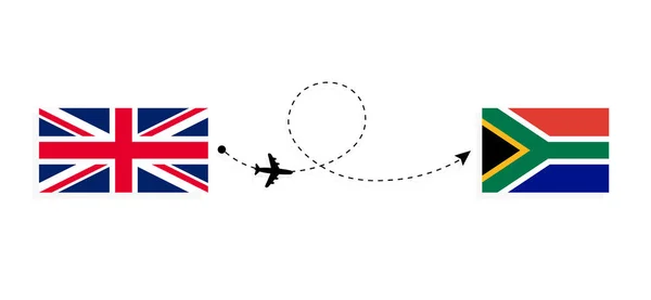 Полет Путешествия Великобритании Южную Африку Пассажирском Самолете — стоковый вектор