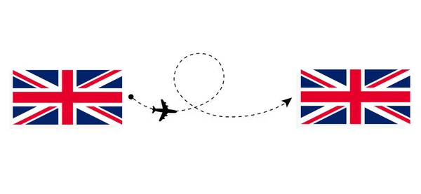 Рейс Подорож Великої Британії Сполученого Королівства Великої Британії Допомогою Пасажирського — стоковий вектор