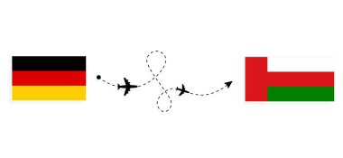 Yolcu uçağıyla Almanya 'dan Umman' a uçuş ve seyahat.