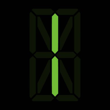 Dijital harfin basit bir illüstrasyonu veya I harfinin Elektronik şekli