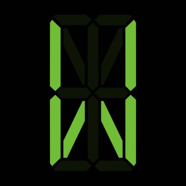 Dijital harfin basit bir illüstrasyonu veya W harfinin Elektronik figürü