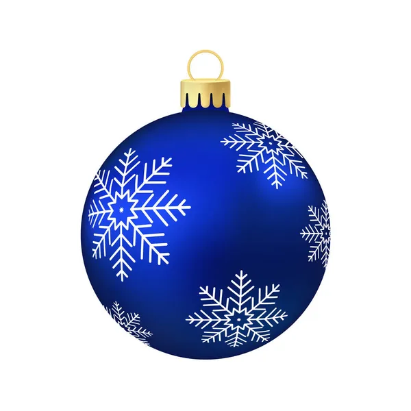 Juguete Bola Azul Del Árbol Navidad Ilustración Volumétrica Realista Del — Vector de stock