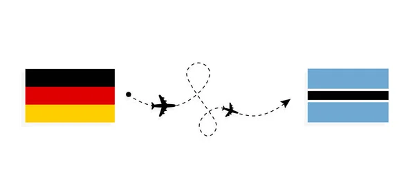 Vuelo Viaje Alemania Botswana Avión Pasajeros Concepto Viaje — Archivo Imágenes Vectoriales