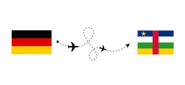 Vuelo Viaje Alemania República Centroafricana Avión Pasajeros Concepto Viaje — Archivo Imágenes Vectoriales