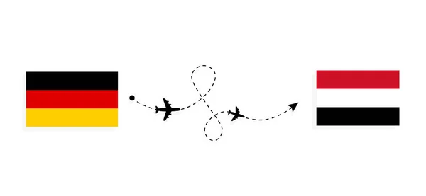 Vuelo Viaje Alemania Egipto Avión Pasajeros Concepto Viaje — Archivo Imágenes Vectoriales