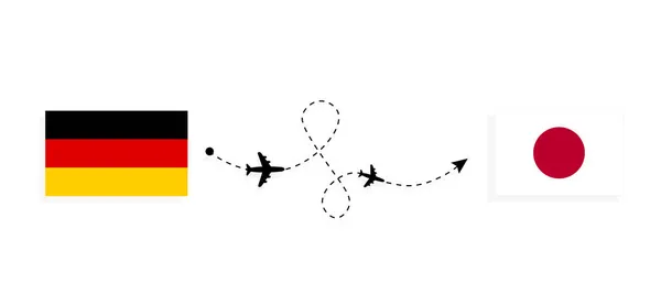 Vuelo Viaje Alemania Japón Avión Pasajeros Concepto Viaje — Archivo Imágenes Vectoriales