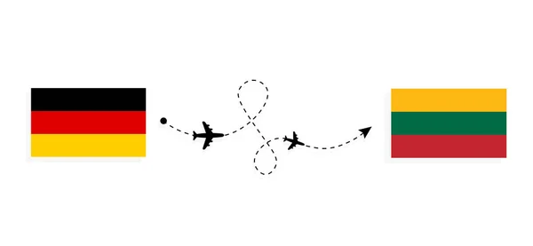 Vuelo Viaje Alemania Lituania Avión Pasajeros Concepto Viaje — Archivo Imágenes Vectoriales