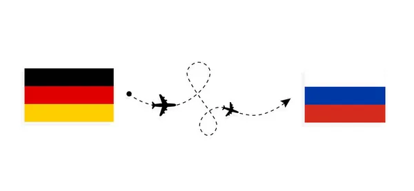 Vuelo Viaje Alemania Rusia Avión Pasajeros Concepto Viaje — Archivo Imágenes Vectoriales
