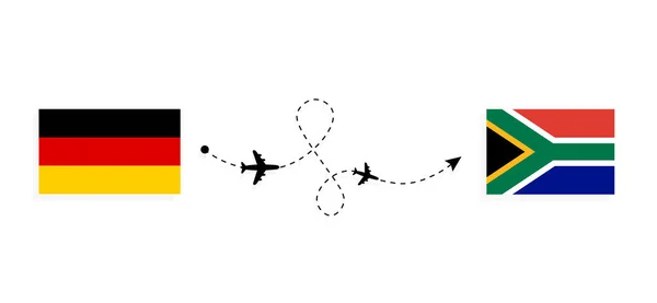 Полет Германии Южную Африку Пассажирском Самолете — стоковый вектор