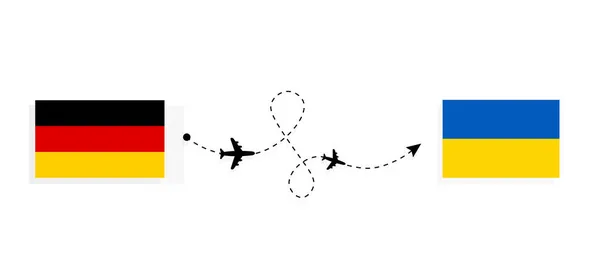 Vuelo Viaje Alemania Ucrania Avión Pasajeros Concepto Viaje — Archivo Imágenes Vectoriales