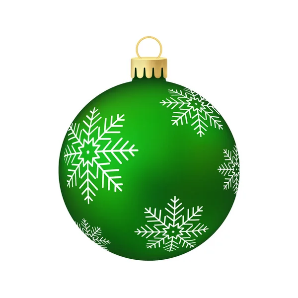 Juguete Bola Verde Del Árbol Navidad Ilustración Volumétrica Realista Del — Archivo Imágenes Vectoriales
