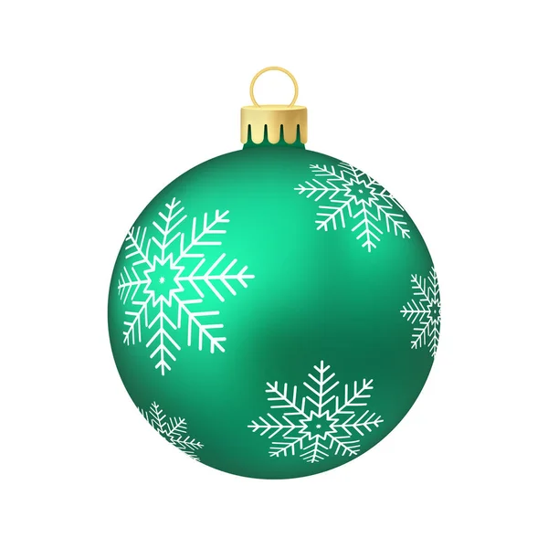 Juguete Bola Verde Del Árbol Navidad Del Mentol Ilustración Volumétrica — Archivo Imágenes Vectoriales