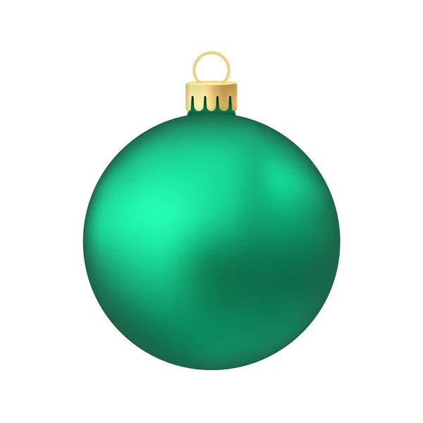 Green Menthol Christmas Tree Toy Ball Volumetric Real Color Illustration — 스톡 벡터