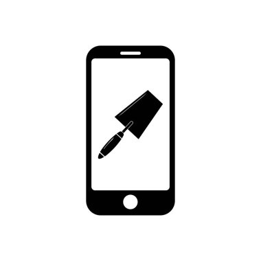 Uygulama ve web için düz mala simgesine sahip telefon