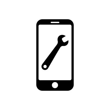 Uygulama ve web için düz anahtar simgesi olan telefon