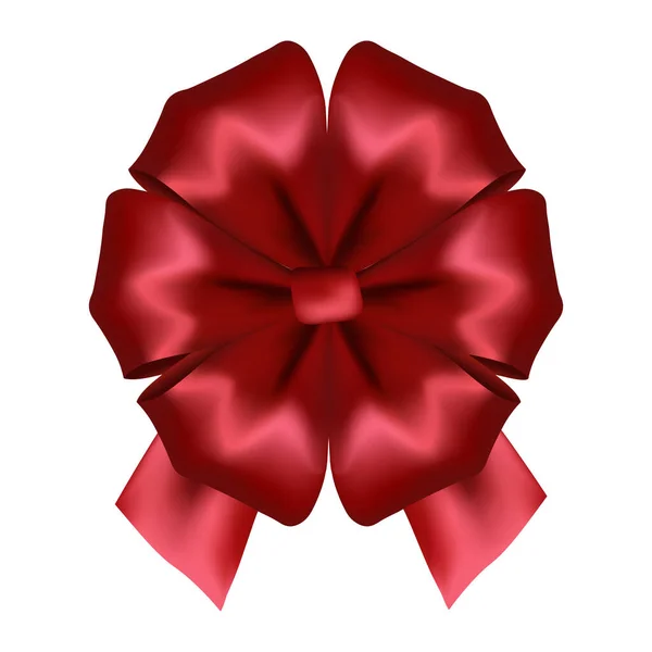 Volumétrico Arco Rojo Decorativo Navidad Feliz Año Nuevo Símbolo — Archivo Imágenes Vectoriales