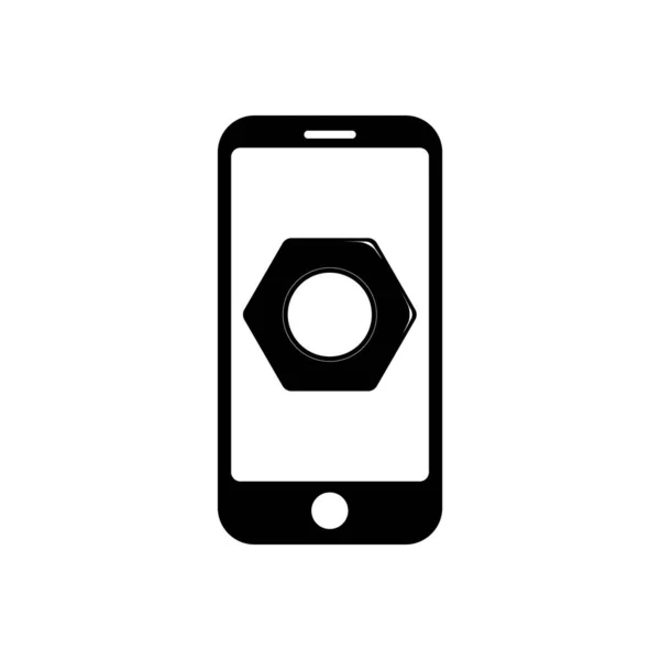 Phone Nut Tool Icon Symbol App Web — Stock Vector