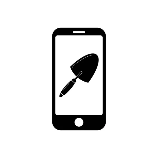 Phone Flat Trowel Icon Symbol App Web — Stock Vector
