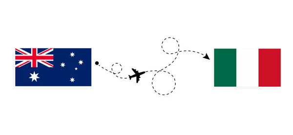 Полет Австралии Мексику Пассажирском Самолете — стоковый вектор