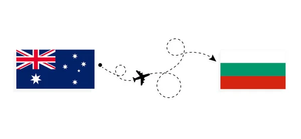 Політ Подорож Австралії Болгарії Концепцією Пасажирського Літака — стоковий вектор