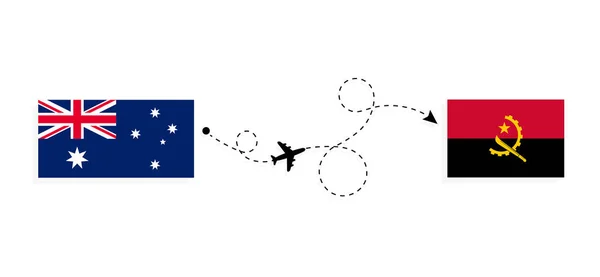 Полет Австралии Анголу Пассажирском Самолете — стоковый вектор