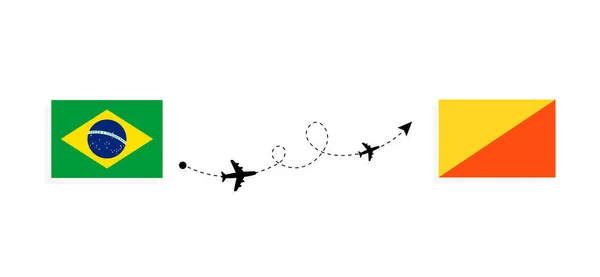 Політ Подорож Бразилії Бутану Концепцією Пасажирського Літака — стоковий вектор