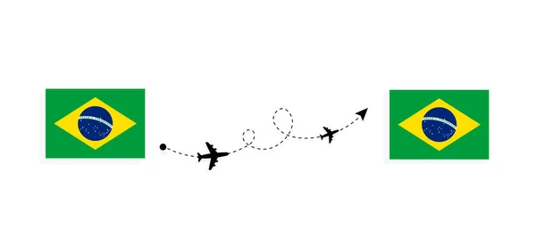 Volo Viaggio Dal Brasile Brasile Aereo Passeggeri Travel Concept — Vettoriale Stock