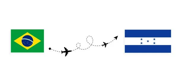 Brezilya Dan Honduras Yolcu Uçağıyla Seyahat — Stok Vektör